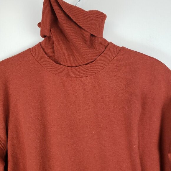 Young Fabulous & Broke Sweatshirt Dress Rust Faux Layered Zip Hem Size Small - Picture 4 of 9